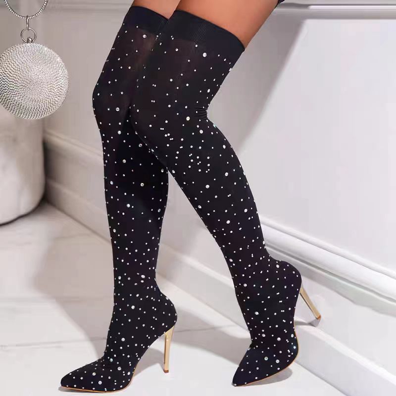 Sock Boot Women - Taklidi Ince Bacak Streç Çorap Çizmeler