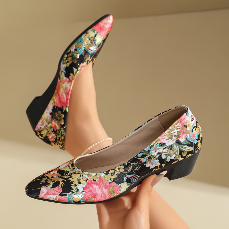 Kadın Sivri Burunlu Çiçek Dese - Women Shoes Xxl incelemesi ve fiyatı
