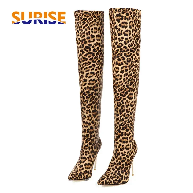Artı Boyutu Streç Leopar Diz Ü - Sock Boot Women incelemesi ve fiyatı
