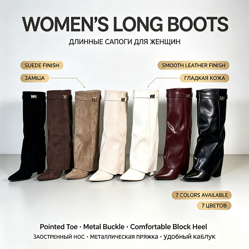 Kadınlar için Diz Üstü, Katlan - Knee High Boots Women incelemesi ve fiyatı